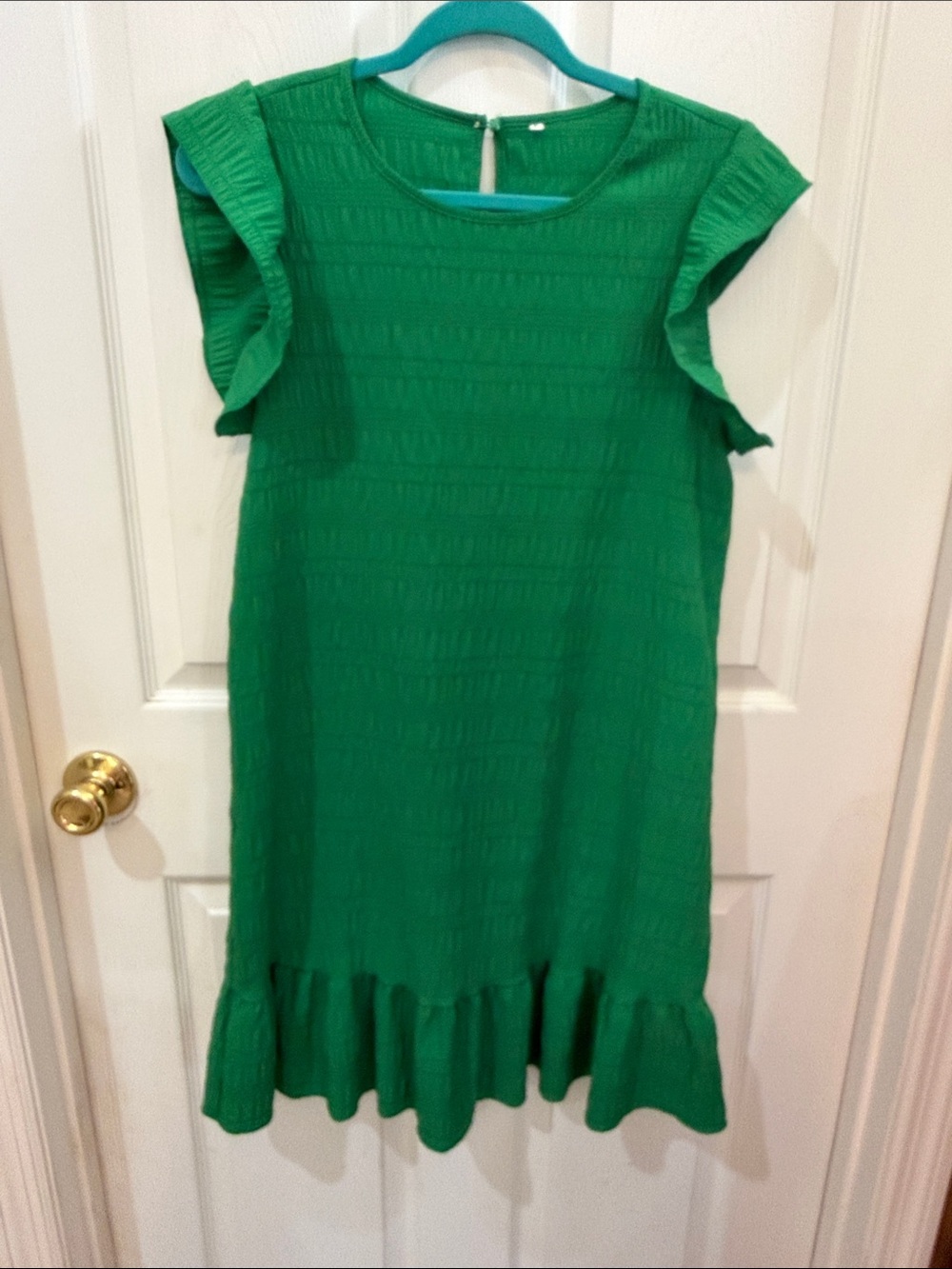 Green Ruffle Hem Dress